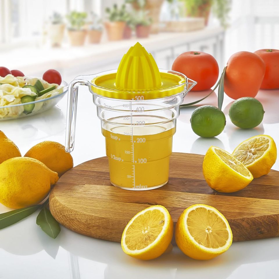 2 Adet Ölçülü 500 Ml Limon Portakal Sıkacağı