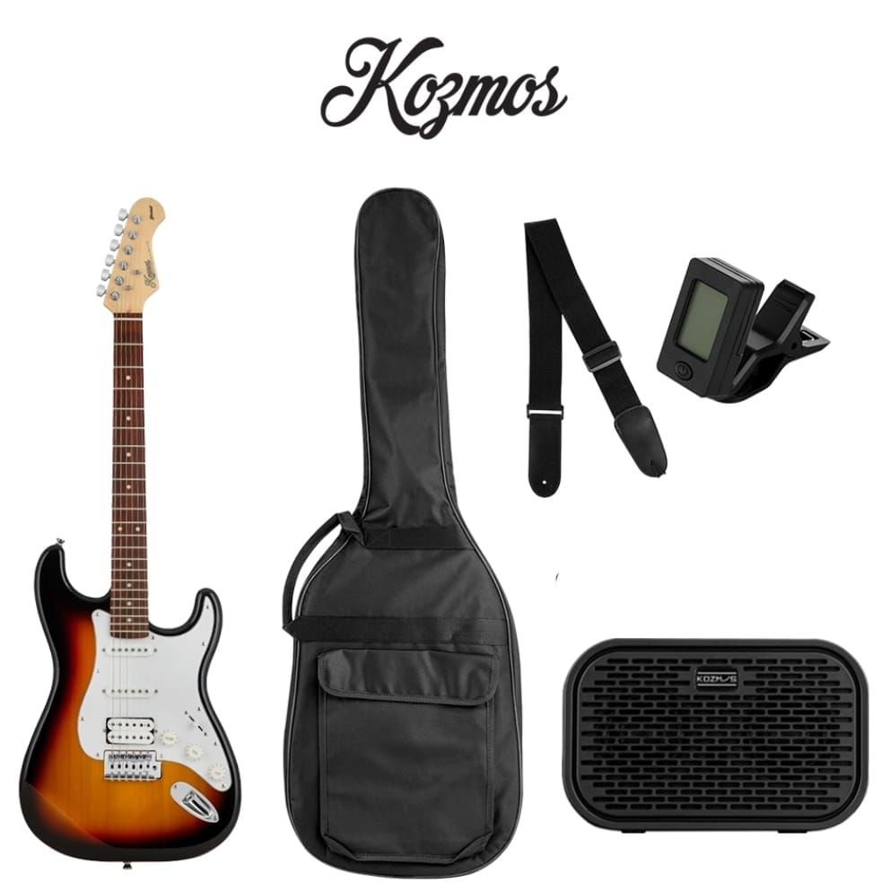 KOZMOS KGP-STG20HSS-3TS Sunburst Elektro Gitar + UNIQUE-MINI-BK 10W Amfi Başlangıç Paketi