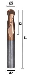 Ø10 x 150 mm Karbür Küre Freze