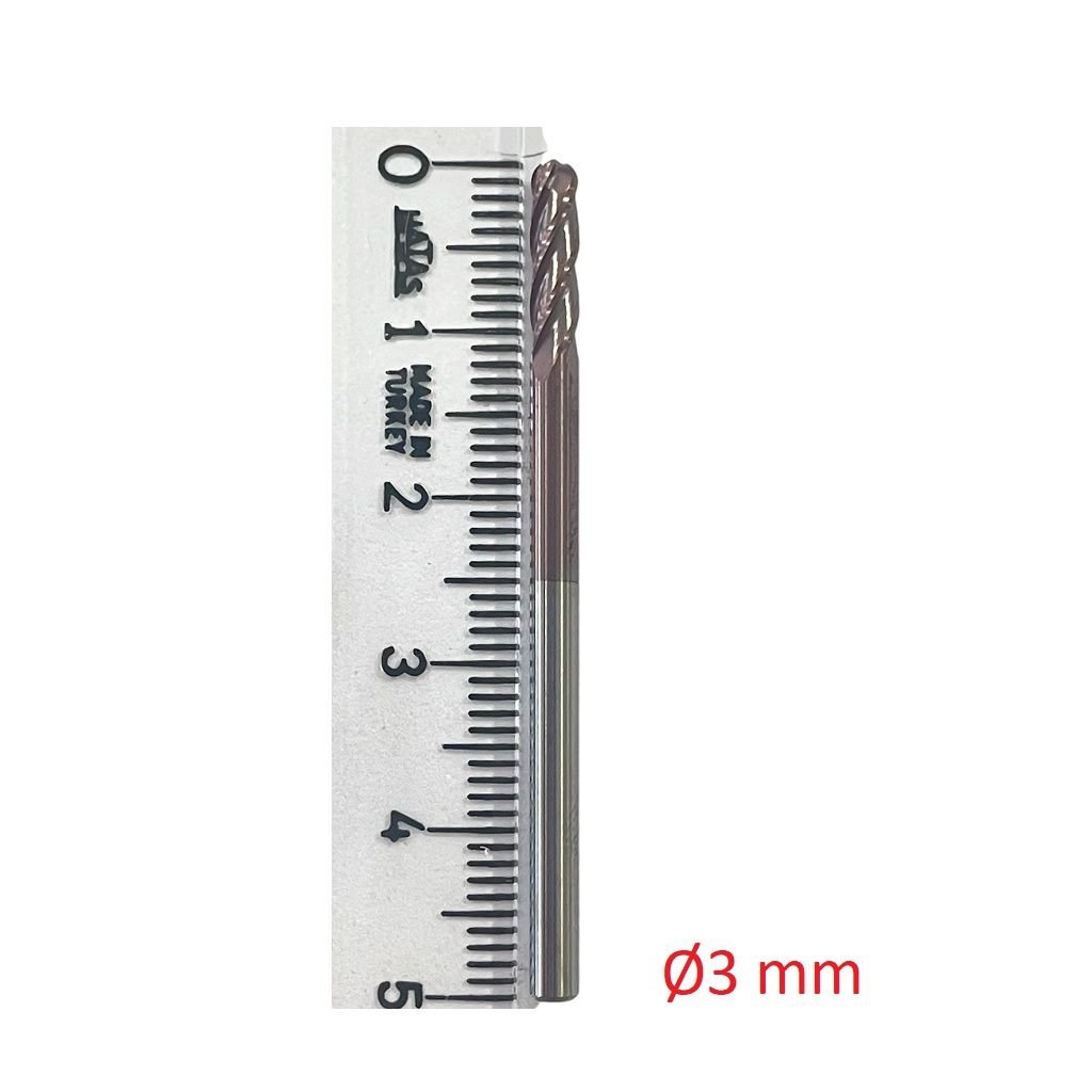 Ø3 mm Karbür Freze Küre R1,5