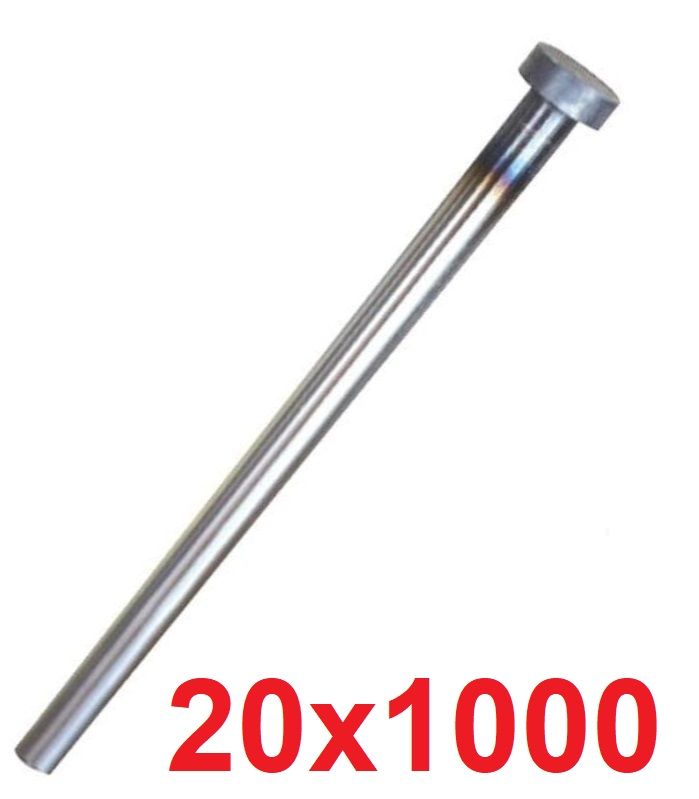 Ø20 x 1000 mm Silindir Başlı İtici Pim