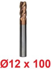 Ø12 x 100 mm Karbür Freze Düz