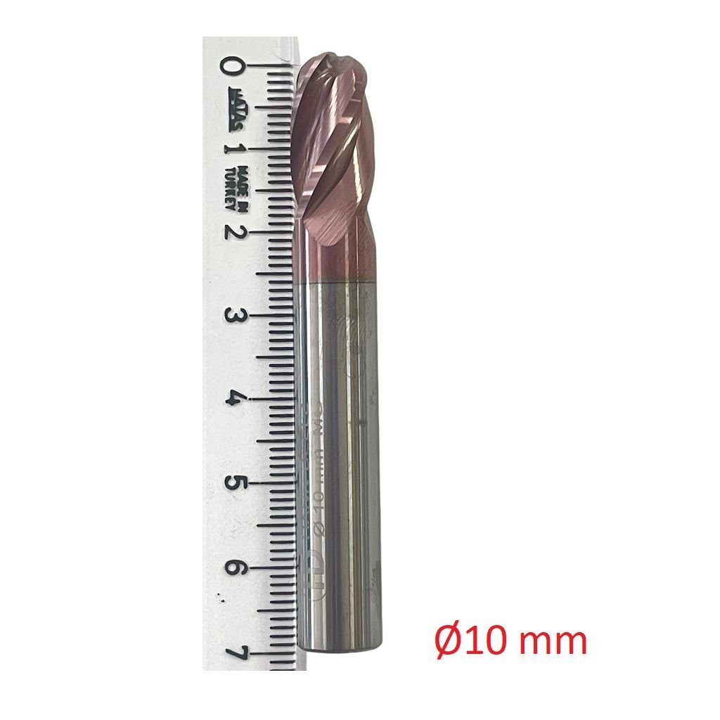 Ø10 X 20 X 70 mm Karbür Freze Küre R5