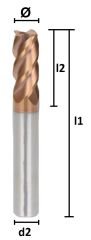 Ø3 x 50 mm Karbür Freze Düz