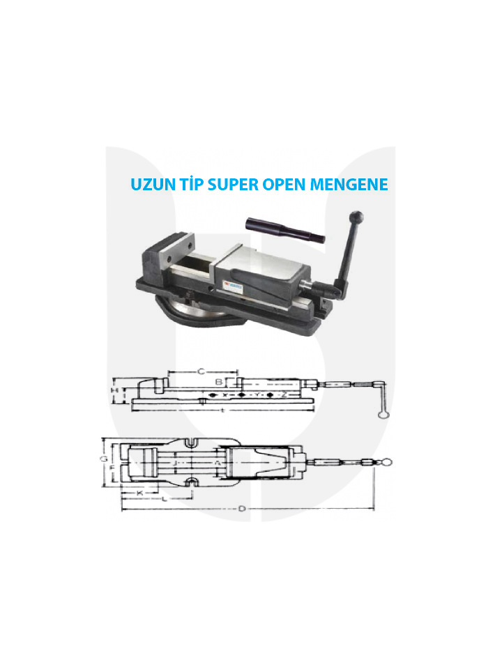 VERTEX VJ-500 Uzun Tip Süper Open Mengene