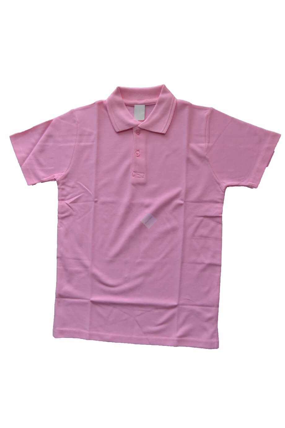 Unisex Çocuk & Genç Pembe Polo Yaka Kısa Kol Tişört