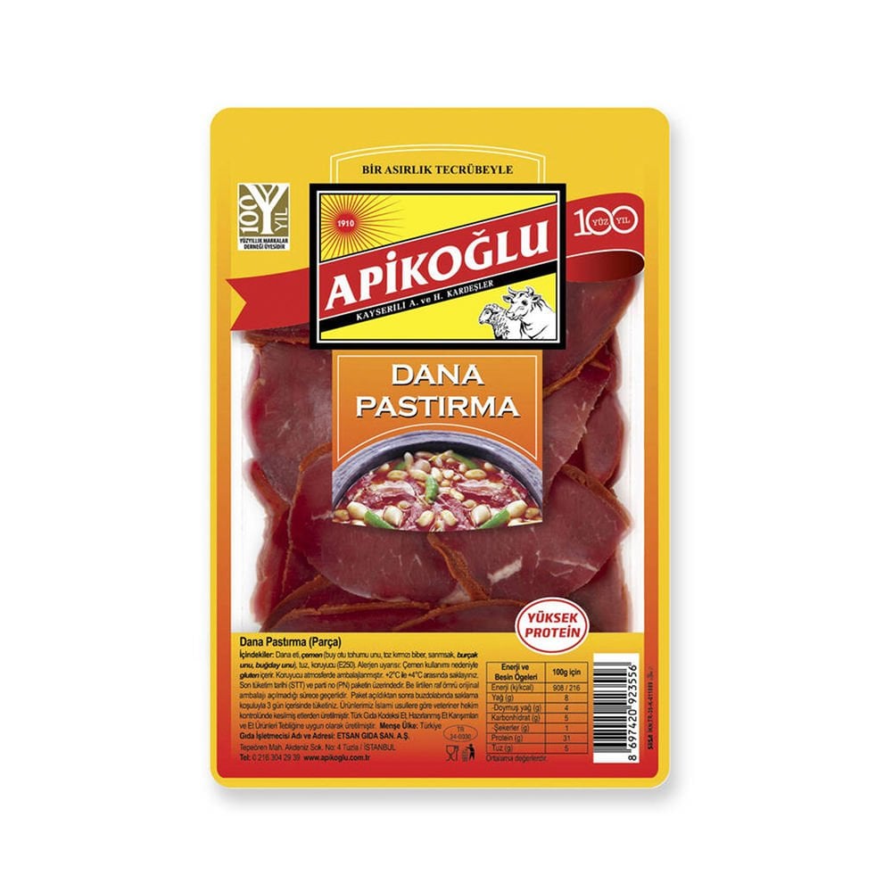 Apikoğlu Dana Pastırma 80 Gr