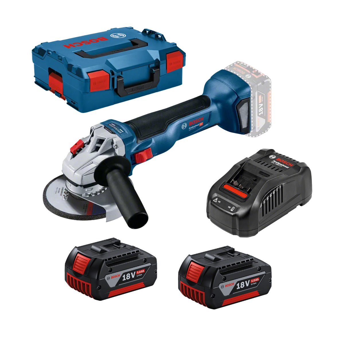 Bosch GWS18V - 10 Professional Taşlama Makinesi (2x5.0Ah18V)-L-Box