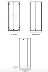 Lande Proline 400 Serisi LN-HL32U8080-BL-B 32U 800x800 Dikili Tip Kabinet