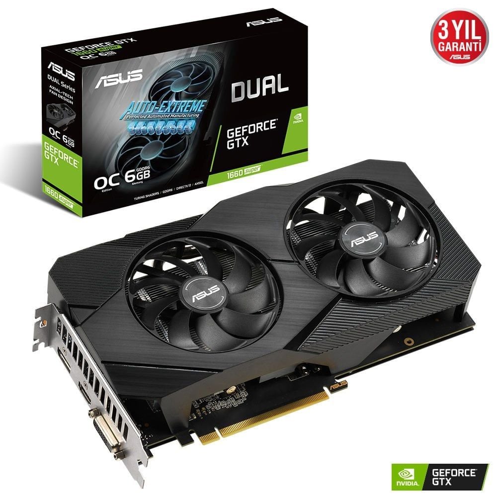 ASUS DUAL-GTX1660S-O6G-EVO GTX1660 SUPER 6GB DDR6 192Bit DVI/HDMI/DP