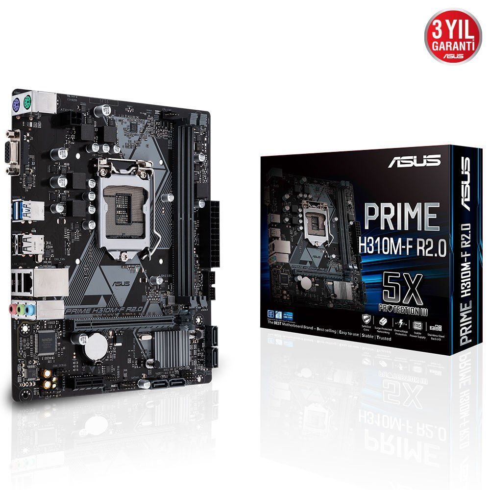 ASUS PRIME H310M-F R2.0 2xDDR4 VGA 1xGLAN USB 3.1 1151v2 PIN ANAKART