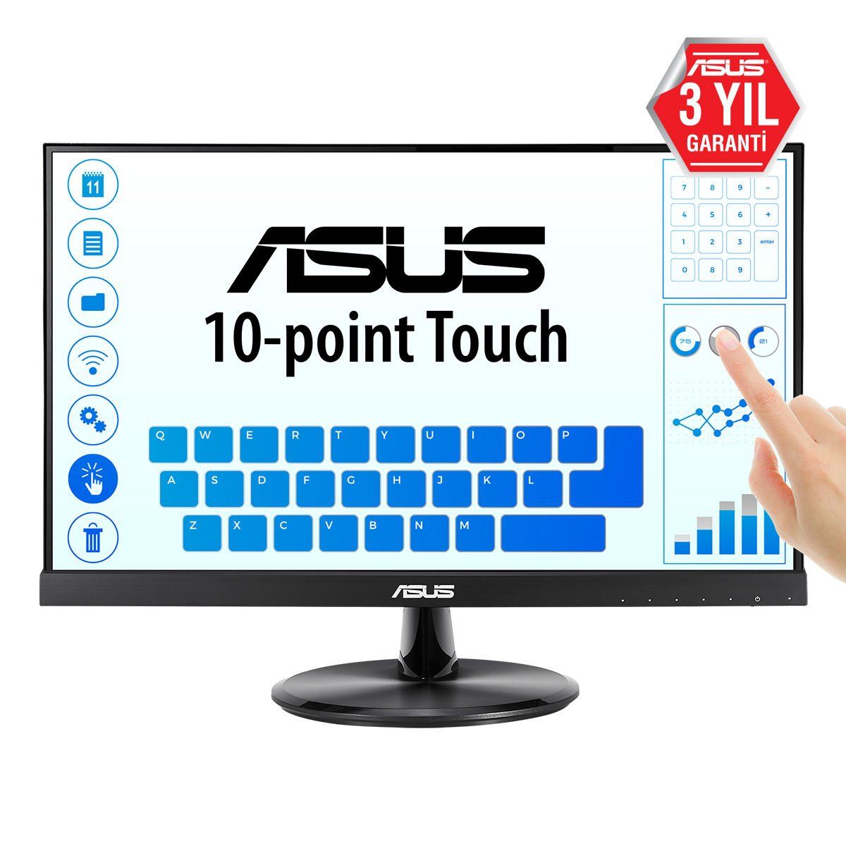 ASUS VT229H 21.5'' 5MS 1920x1080 VGA/HDMI MM VESA DOKUNMATİK LED MONITOR