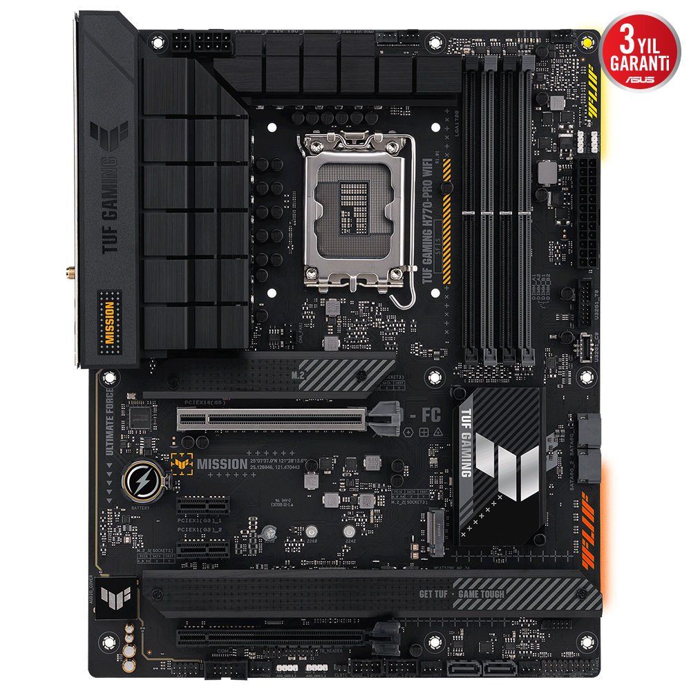 ASUS MB TUF GAMING H770-PRO WIFI Intel H770 LGA1700 4xDDR5 7200MHZ 1xDP 1xHDMI 4xM2 USB3.2 AX WiFi-BT AURA RGB 2.5Gbit LAN ATX 128GB MAX RAM ASUS 5X TUF PROTECTION III
