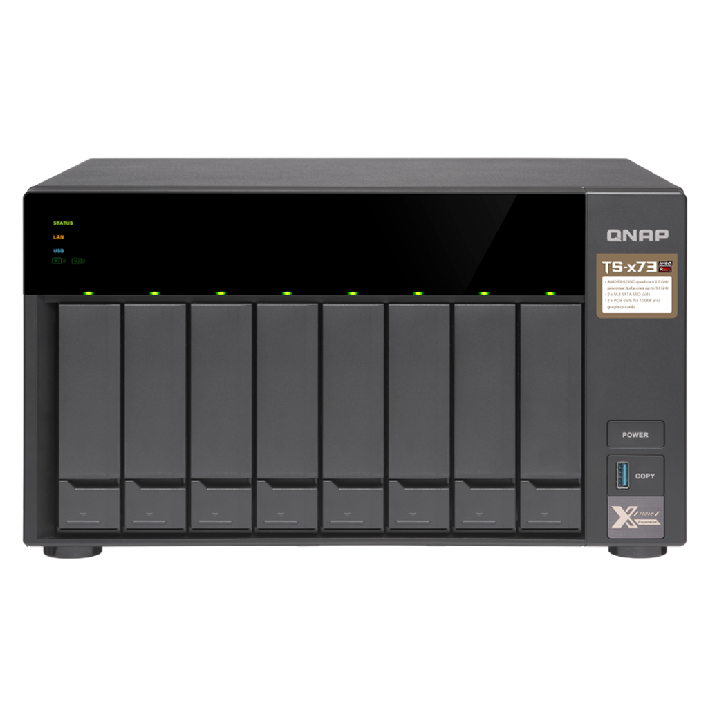 QNAP TS-873-4GB RAM 8 Hdd Yuvalı Tower NAS