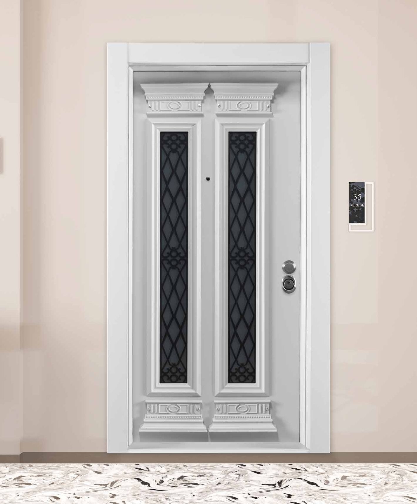 Flora Camlı Çelik Kapı