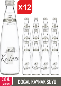 KESTANE Doğal Kaynak Suyu Cam Şişe 12x330 ML