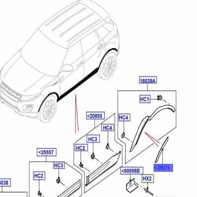 Arka Çamurluk Kaşı Ön Kısım Sağ -Lr027251 R-/Range Rover Evoque