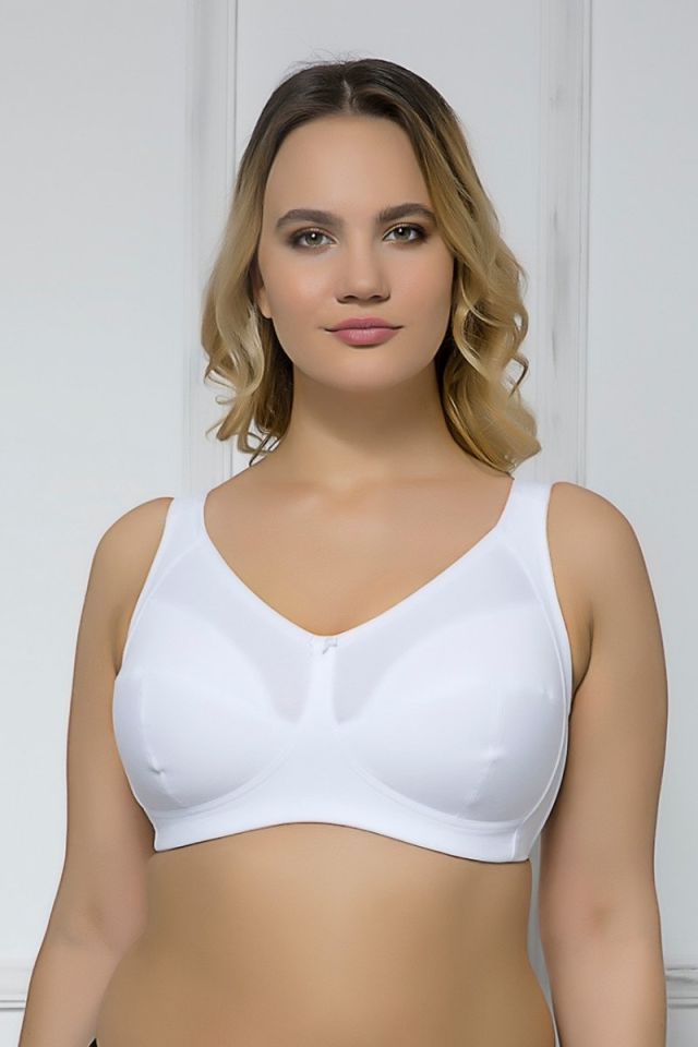 2159 Balensiz Cotton Minimizer Toparlayıcı Sütyen Beyaz - 75D