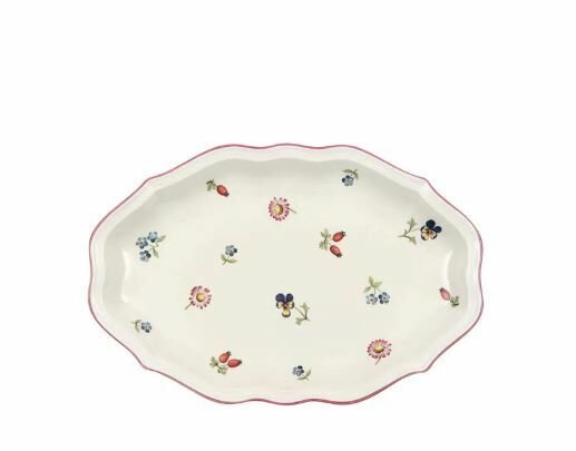 Petite Fleur Çiçek Desenli Oval Servis Tabağı 24 cm