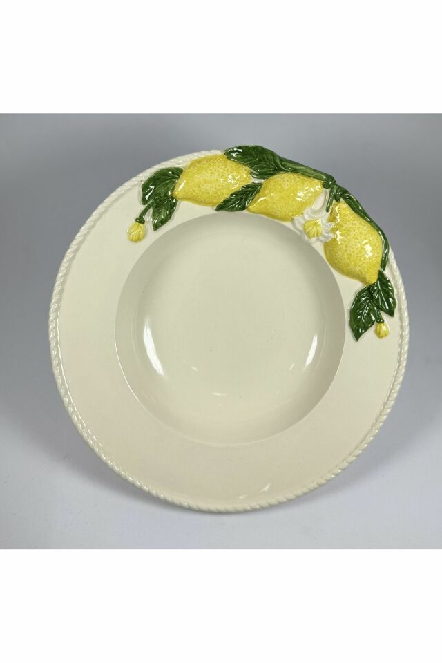 Seramik Limon Desenli Tabak