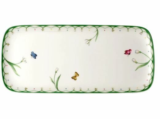 Colourful Spring Çiçek Desenli Dikdörtgen Servis Tabağı 36 cm