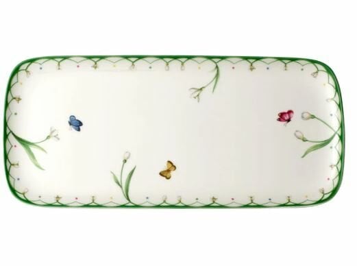 Colourful Spring Çiçek Desenli Dikdörtgen Servis Tabağı 36 cm