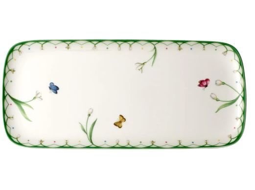 Colourful Spring Çiçek Desenli Dikdörtgen Servis Tabağı 36 cm