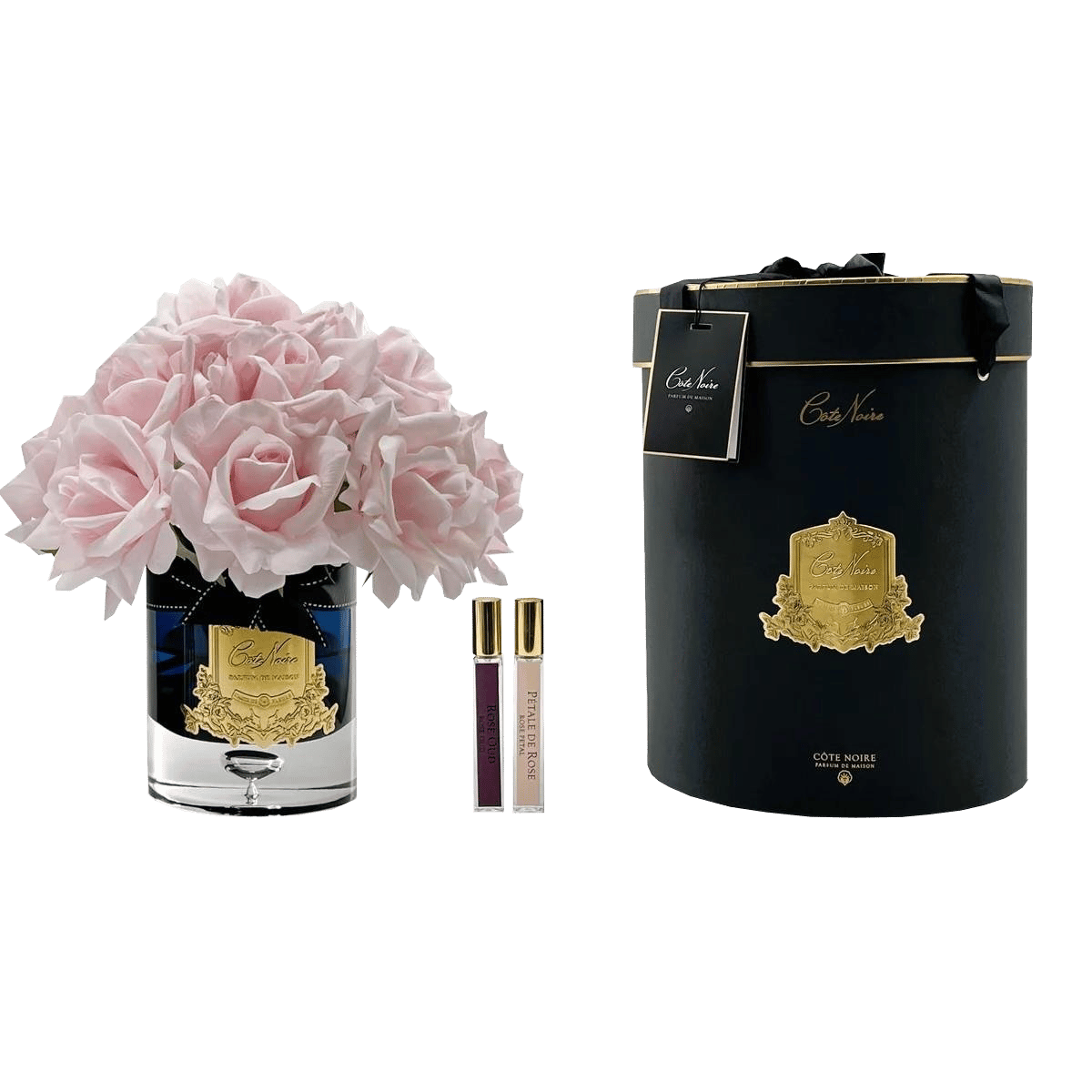 Cote Noire - 12 Güllü Pembe Siyah Cam Gold Koku