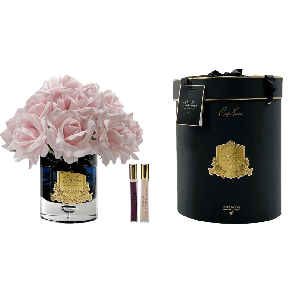 Cote Noire - 12 Güllü Pembe Siyah Cam Gold Koku