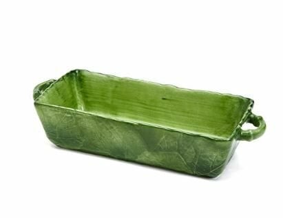 DİKDÖRTGEN FIRIN KABI YEŞİL YAPRAK DETAYLI 26 cm