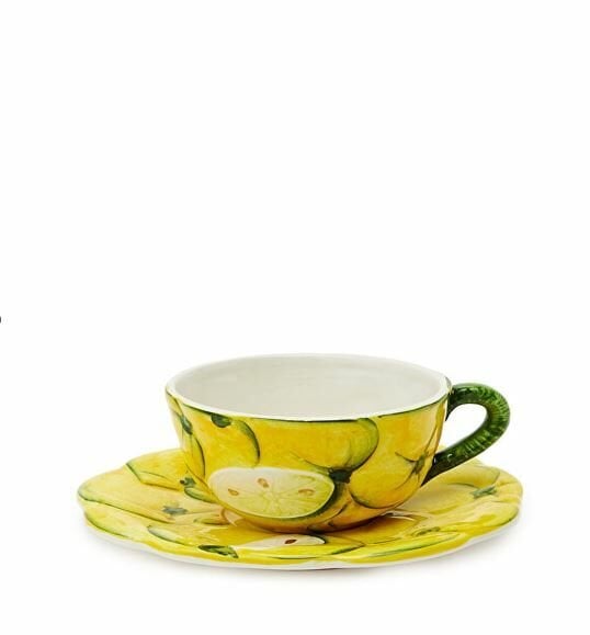 KESİK LİMON KABARTMALI ÇAY FİNCANI & TABAĞI