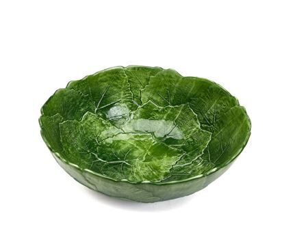 KASE YEŞİL YAPRAK DETAYLI 21 cm