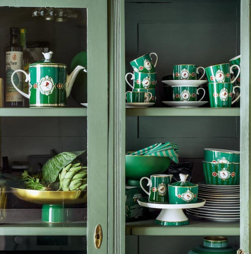 Yeşil Porselen Çay Fincanı 200 Ml Love Birds Collection by Pip Studio