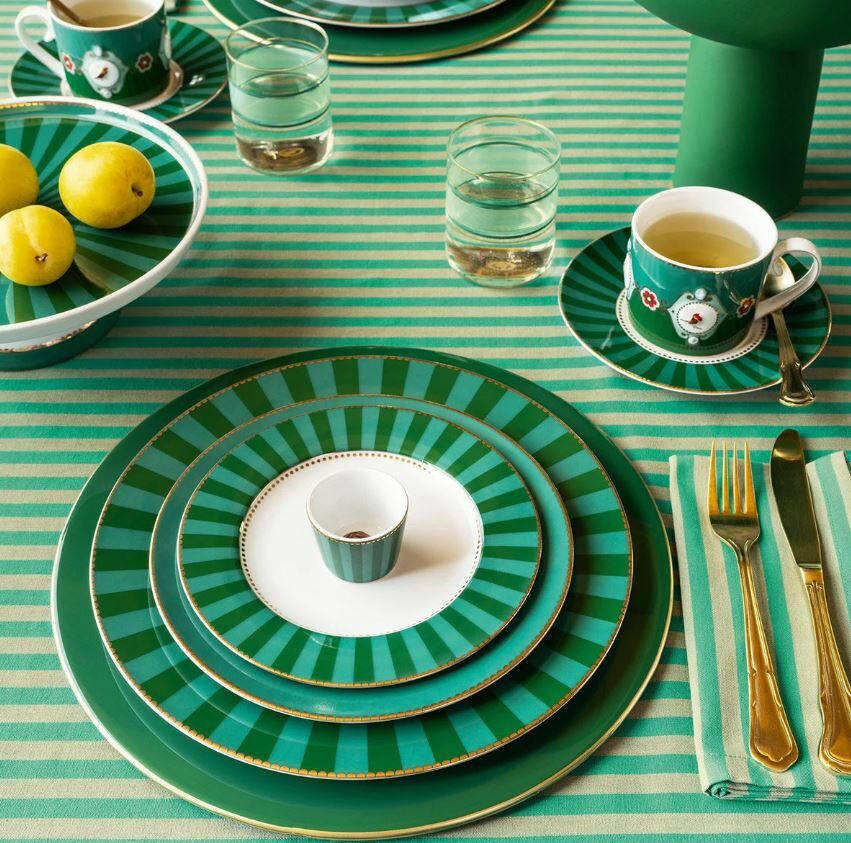 Yeşil Porselen Kahvaltı Tabağı 21 Cm Love Birds Collection by Pip Studio