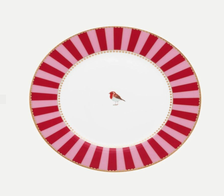 Kırmızı Pembe Porselen Kahvaltı Tabağı 21 Cm Love Birds Collection by Pip Studio