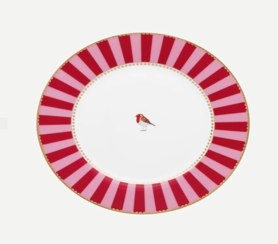Kırmızı Pembe Porselen Kahvaltı Tabağı 21 Cm Love Birds Collection by Pip Studio