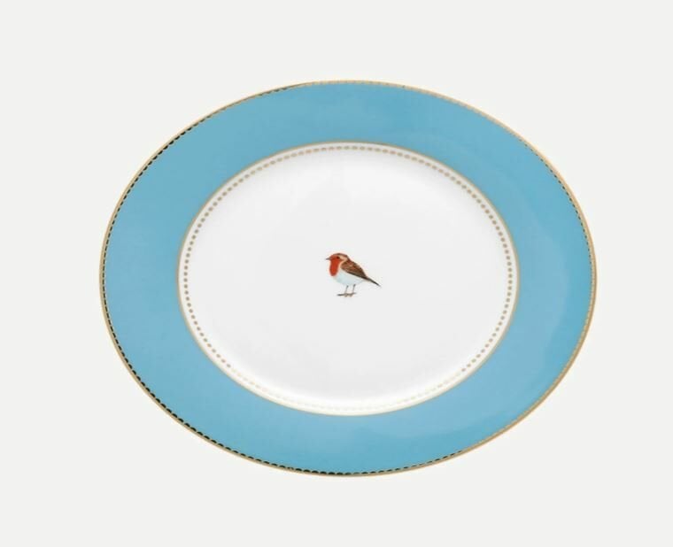 Mavi Porselen Pasta Tabağı 17 Cm Love Birds Collection by Pip Studio