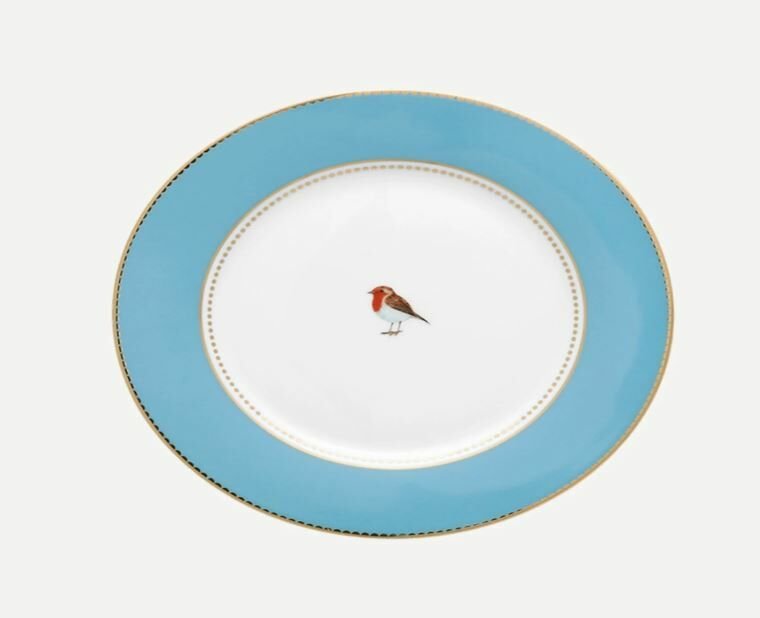 Mavi Porselen Pasta Tabağı 17 Cm Love Birds Collection by Pip Studio