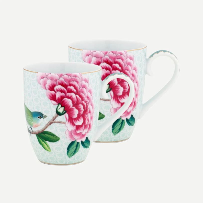 Beyaz Porselen Kupa Seti 350 Ml Blushing Birds Collection by Pip Studio