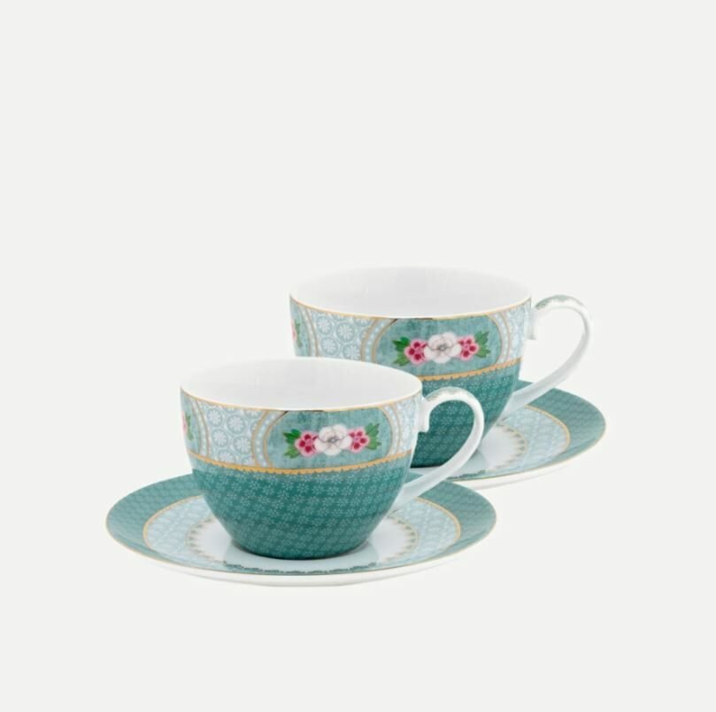Mavi Porselen Çay Fincan Seti 280 Ml Blushing Birds Collection by Pip Studio