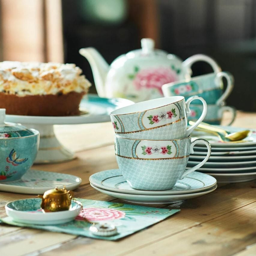 Mavi Porselen Çay Fincan Seti 280 Ml Blushing Birds Collection by Pip Studio