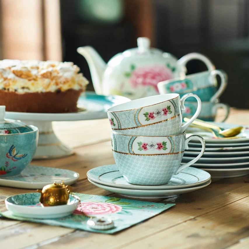 Mavi Porselen Çay Fincan Seti 280 Ml Blushing Birds Collection by Pip Studio