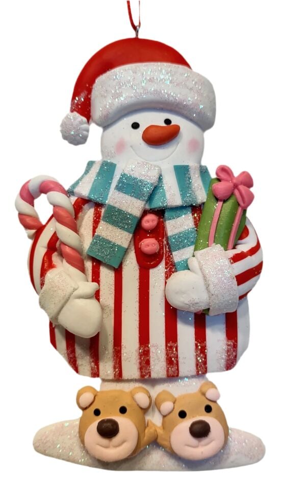6.3''CLAYDOUGH SANTA & SNOWMAN PAJAM