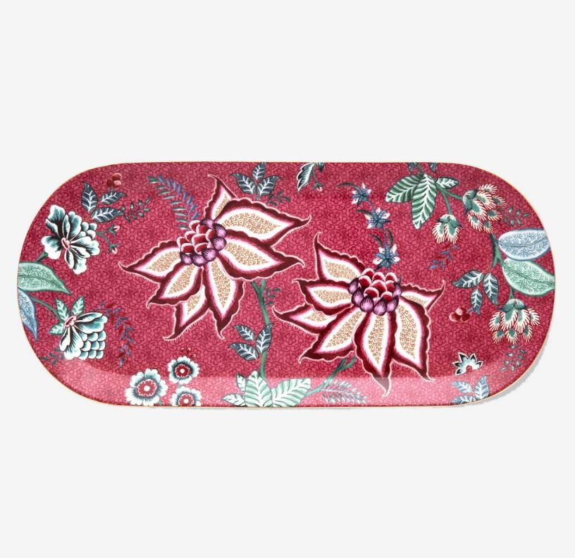 Kırmızı Porselen Servis Tabağı 33 Cm Flower Festival Collection by Pip Studio