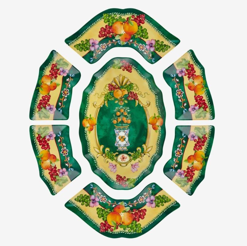 Yeşil Melamin Meze Tabağı 7 Parça Carpe Diem Collection by Chiara Alessi