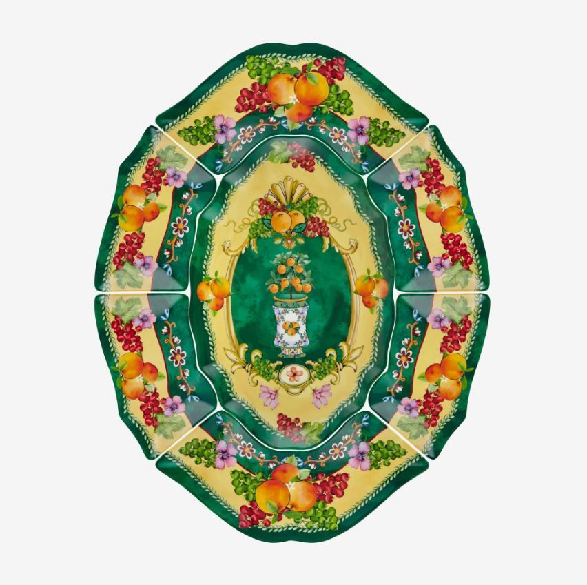 Yeşil Melamin Meze Tabağı 7 Parça Carpe Diem Collection by Chiara Alessi