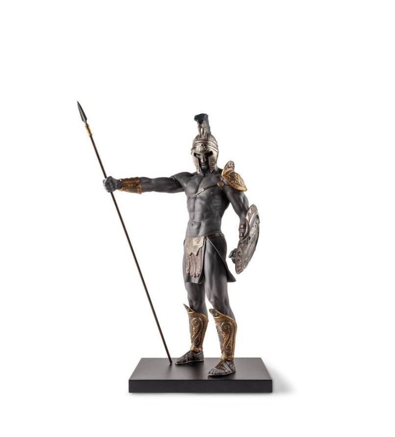 Spartan Siyah Gold Porselen Heykel