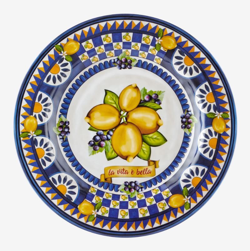 Mavi Melamin Yemek Tabağı 28 Cm Capri Collection by Chiara Alessi