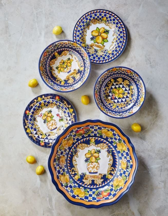 Mavi Melamin Yemek Tabağı 28 Cm Capri Collection by Chiara Alessi