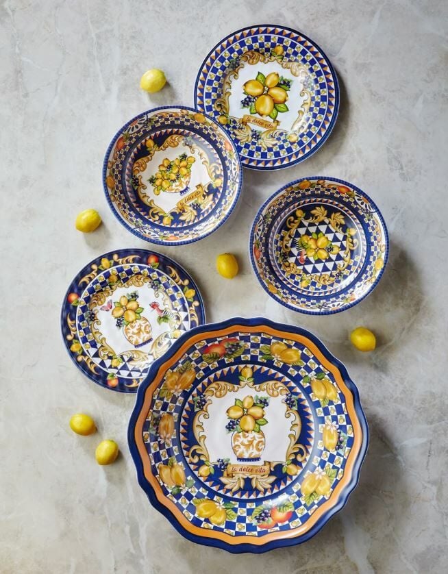 Mavi Melamin Yemek Tabağı 28 Cm Capri Collection by Chiara Alessi